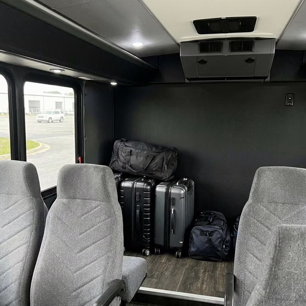 sheboygan 15 passenger minibus luggage area