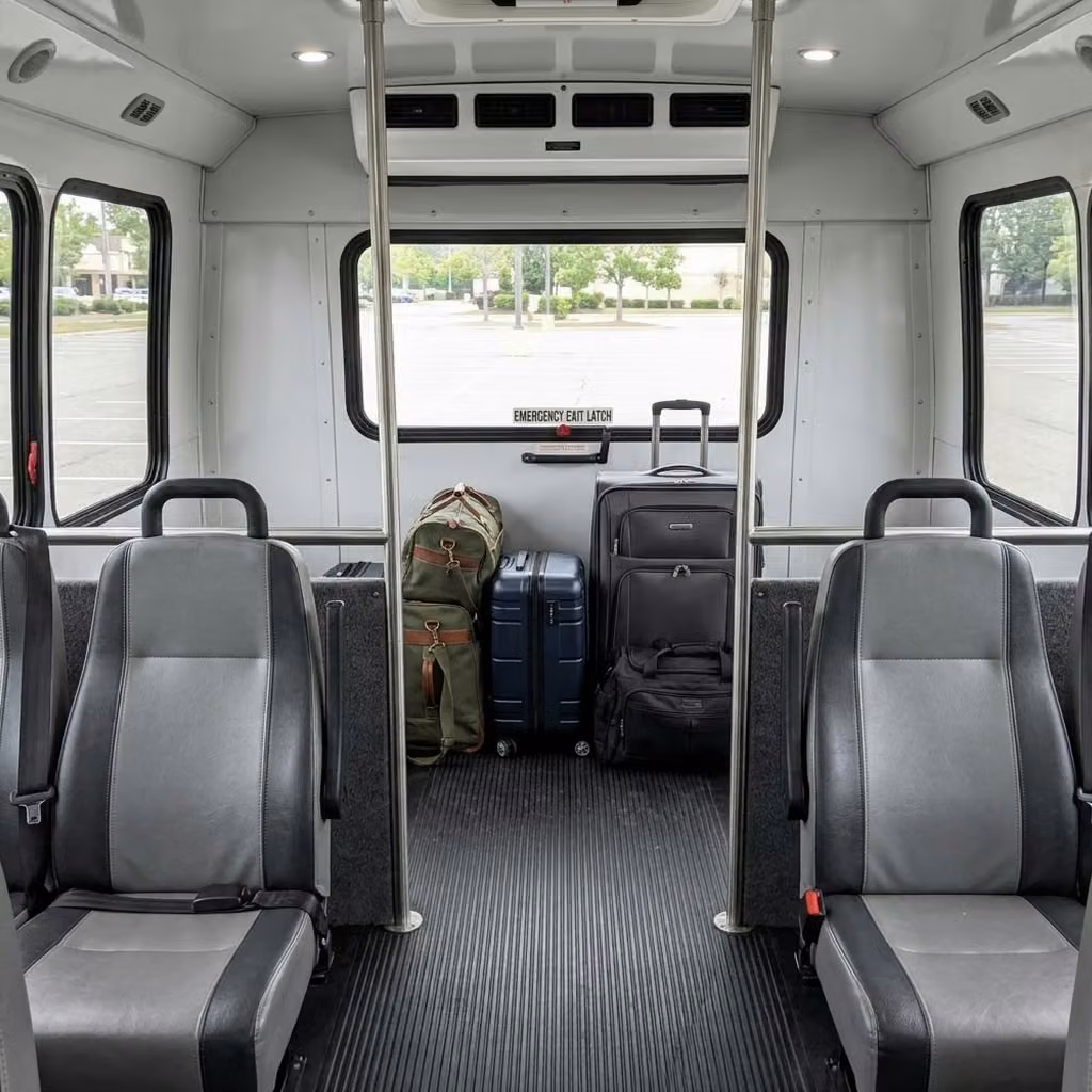 sheboygan 30 passenger minibus luggage area