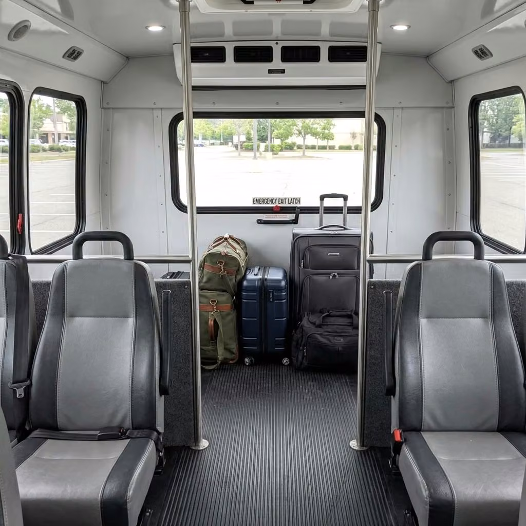 sheboygan 35 passenger minibus luggage area