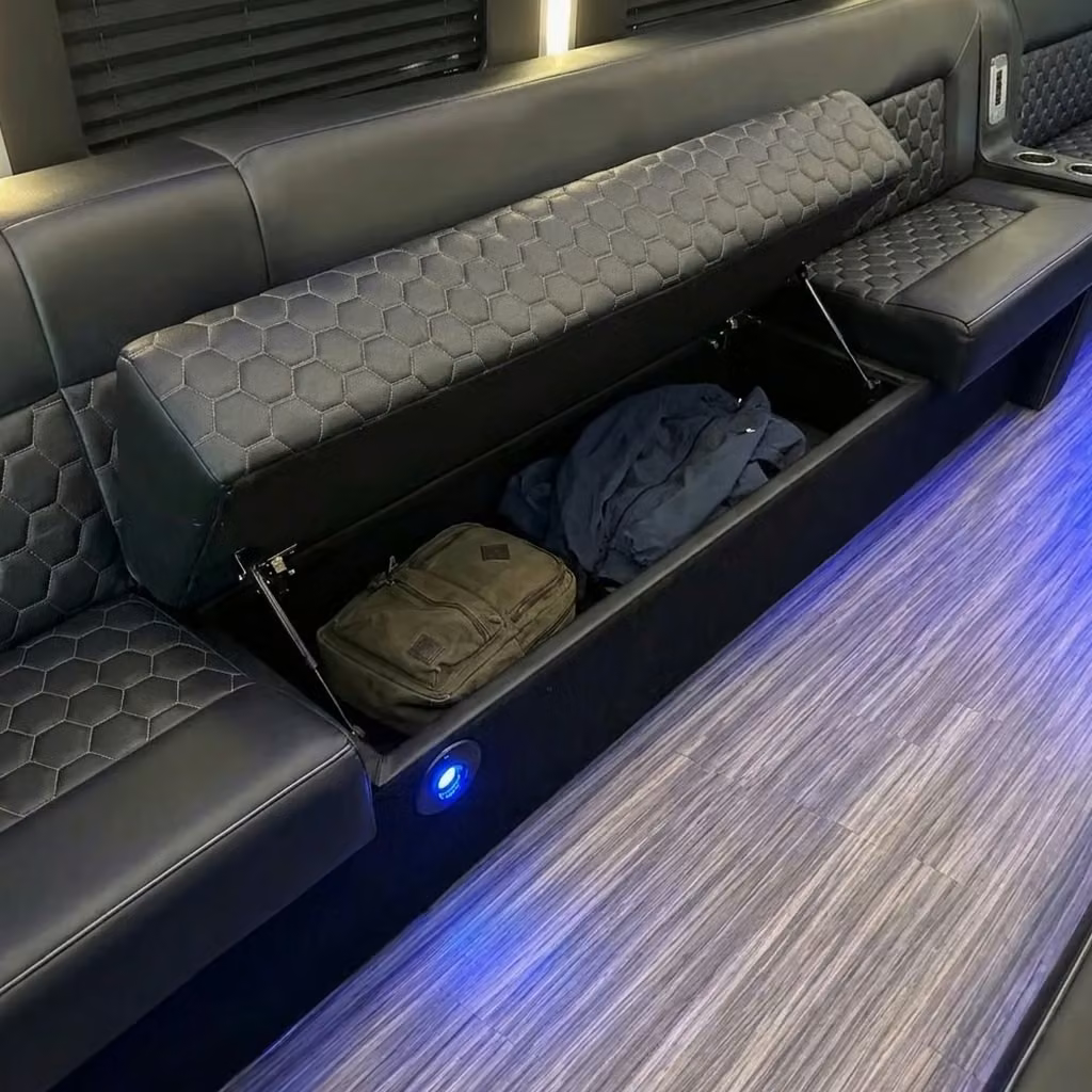 sheboygan party bus under seat storage