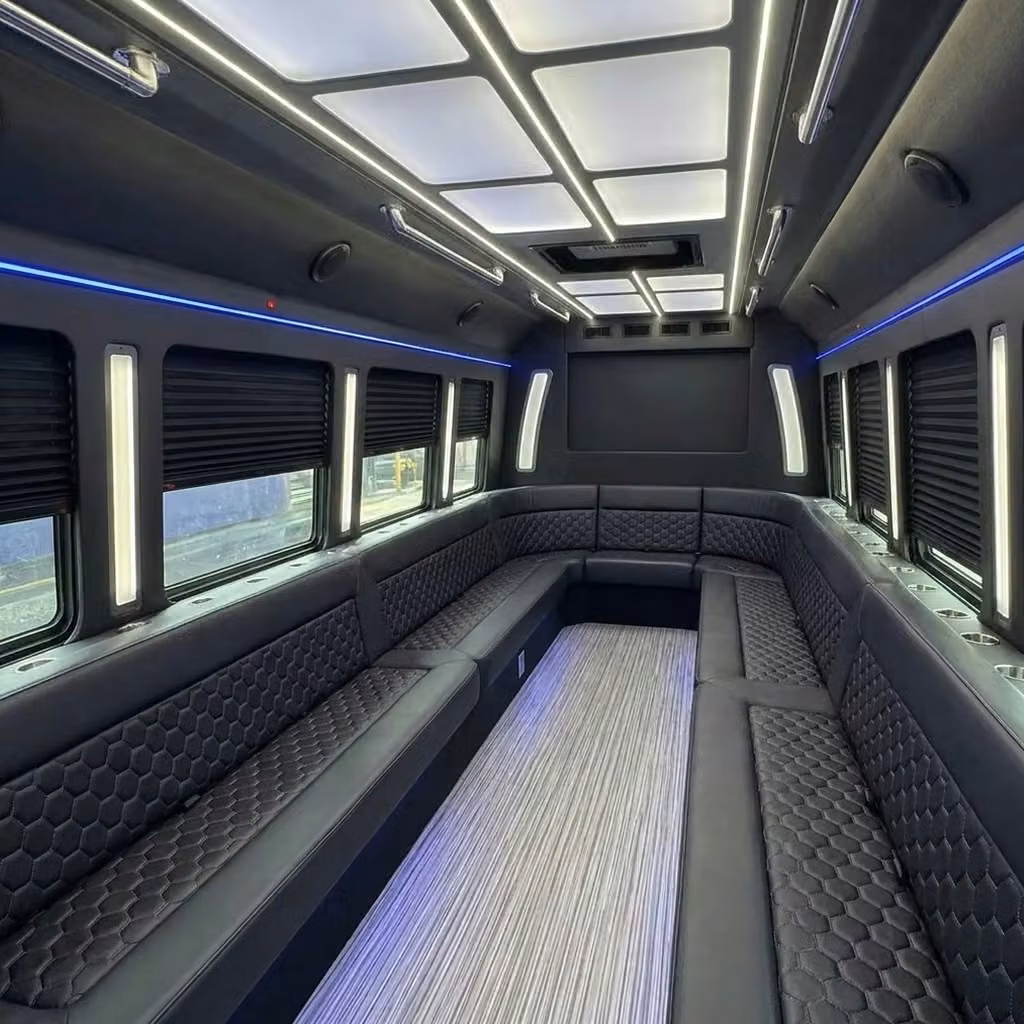 sheboygan party bus wraparound seating