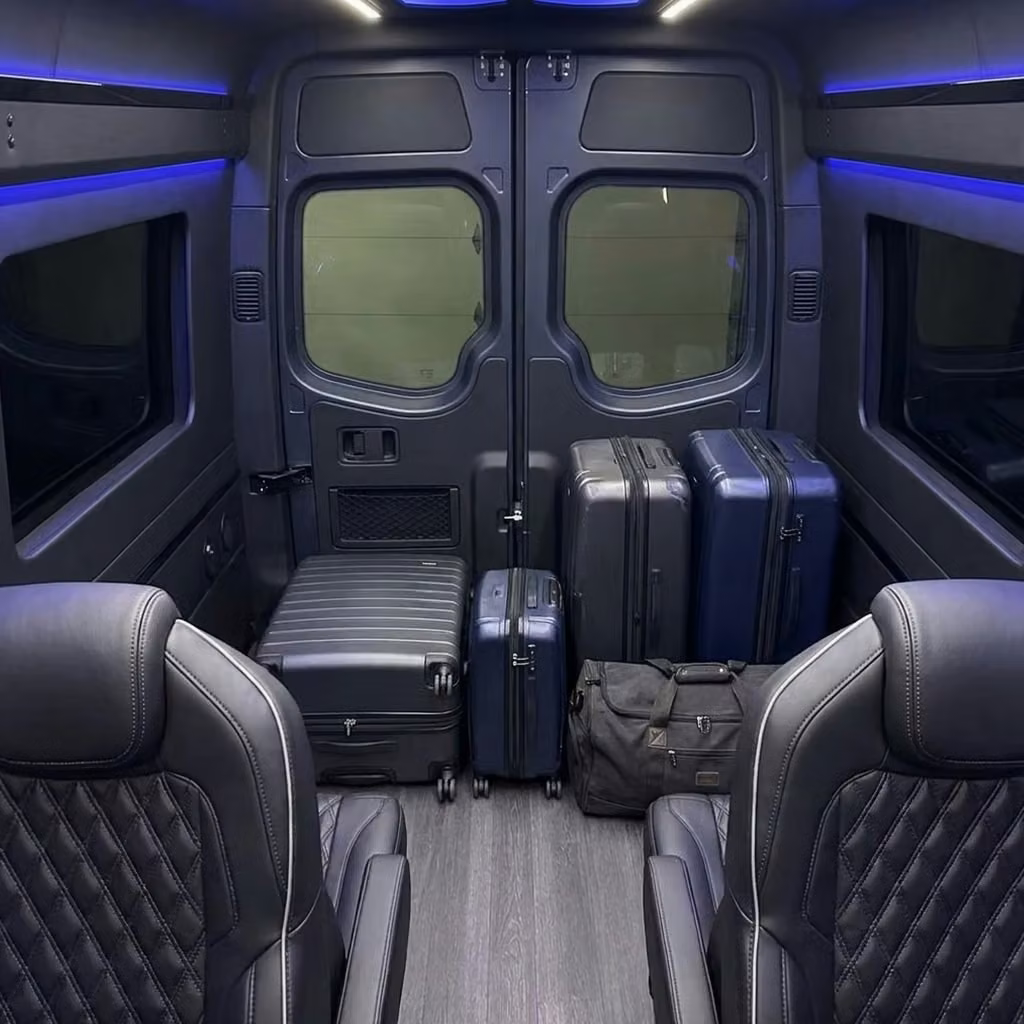 sheboygan sprinter van rental with driver luggage area